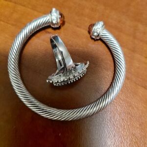 Elegant Silver-Toned Jewelry Set